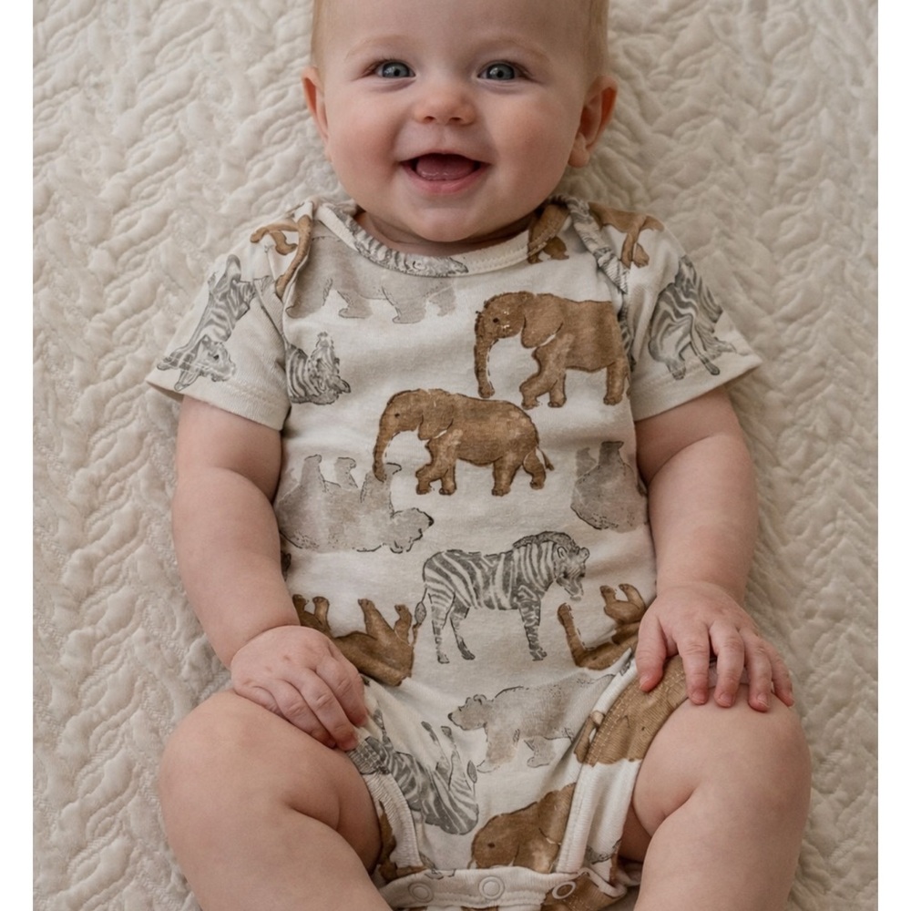 Carter's Beige and Gray Baby Onesie